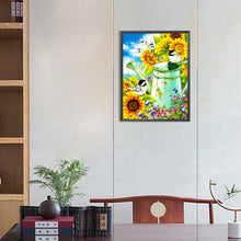 Load image into Gallery viewer, Sunflower Shower With Bird 30*40CM (canvas) Full Round Drill Diamond Painting
