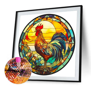 Glass Cock 40*40CM (canvas) Full Round Drill Diamond Painting