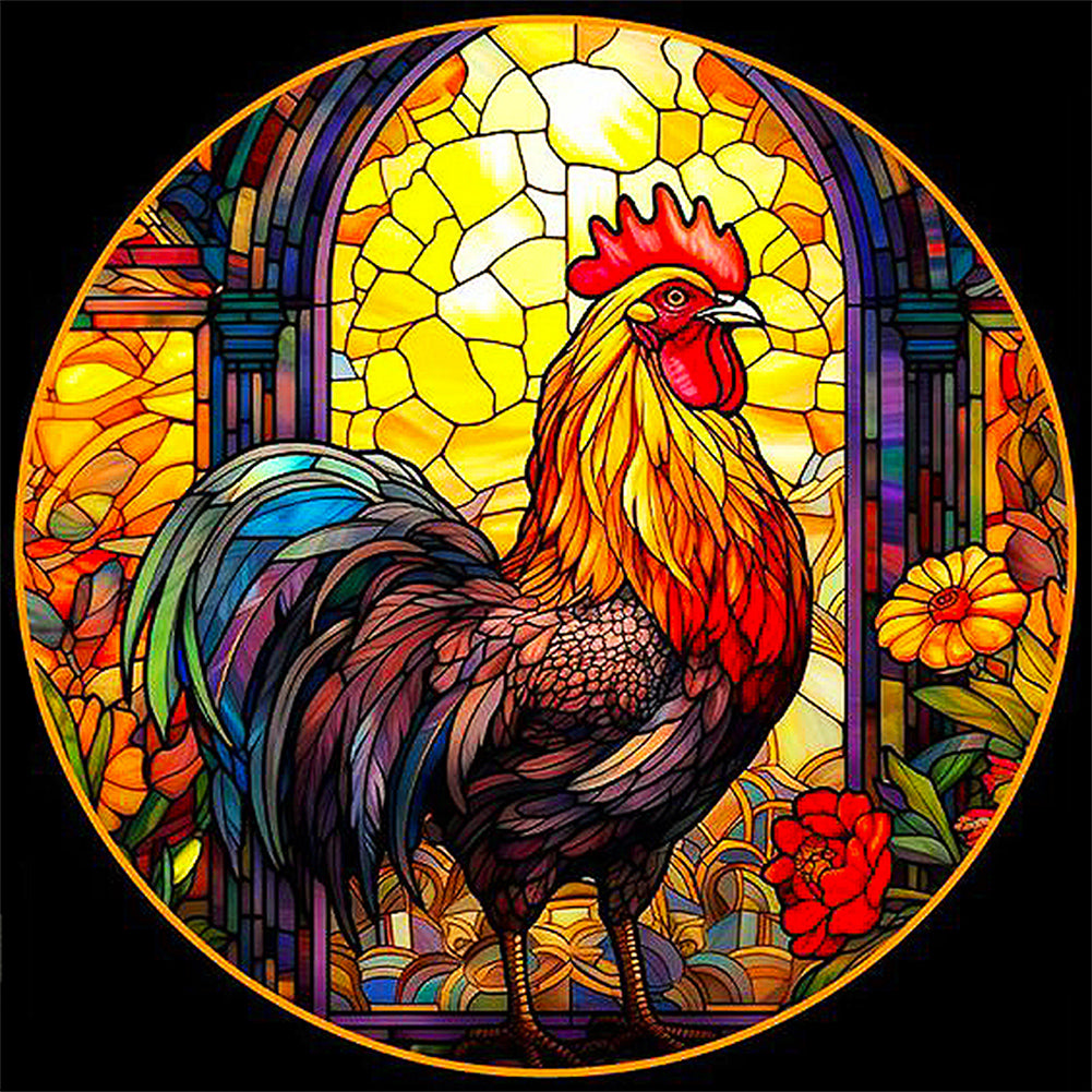 Glass Cock 40*40CM (canvas) Full Round Drill Diamond Painting