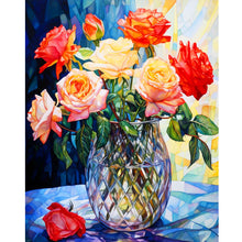 Load image into Gallery viewer, Glass Rose Rose 40*50CM (canvas) Full Round Drill Diamond Painting
