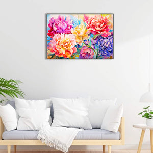 Peony Field 60*40CM (canvas) Full Round Drill Diamond Painting