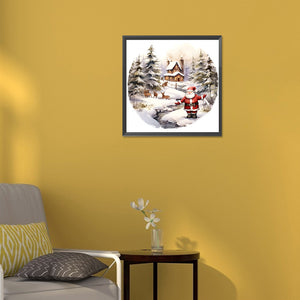 Santa In The Snow 30*30CM (canvas) Full Round Drill Diamond Painting