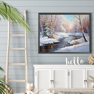 Snow Mountain 40*30CM (canvas) Full Round Drill Diamond Painting