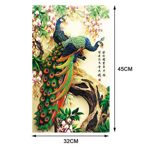 Peacock 32x45cm(canvas) partial round drill diamond painting