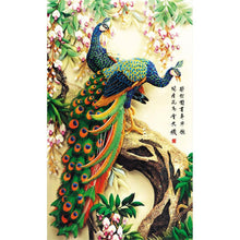 Load image into Gallery viewer, Peacock 32x45cm(canvas) partial round drill diamond painting

