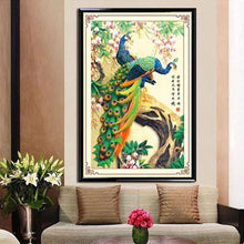 Load image into Gallery viewer, Peacock 32x45cm(canvas) partial round drill diamond painting

