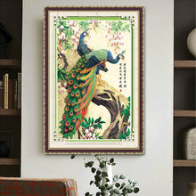 Load image into Gallery viewer, Peacock 32x45cm(canvas) partial round drill diamond painting
