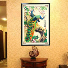 Load image into Gallery viewer, Peacock 32x45cm(canvas) partial round drill diamond painting
