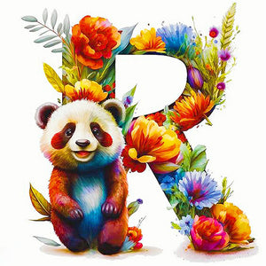 Panda¡¤R 40*40CM (canvas) Full Round Drill Diamond Painting