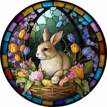 Load image into Gallery viewer, Round Card Rabbit 30*30CM (canvas) Full Round Drill Diamond Painting
