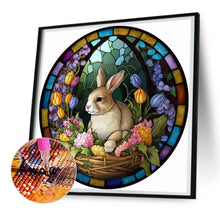 Load image into Gallery viewer, Round Card Rabbit 30*30CM (canvas) Full Round Drill Diamond Painting
