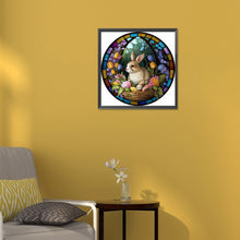 Load image into Gallery viewer, Round Card Rabbit 30*30CM (canvas) Full Round Drill Diamond Painting
