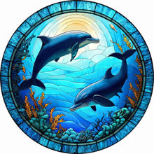 Load image into Gallery viewer, Medallion Dolphin 30*30CM (canvas) Full Round Drill Diamond Painting
