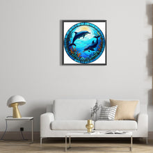 Load image into Gallery viewer, Medallion Dolphin 30*30CM (canvas) Full Round Drill Diamond Painting
