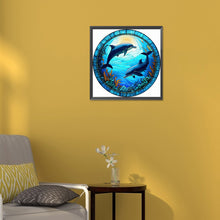 Load image into Gallery viewer, Medallion Dolphin 30*30CM (canvas) Full Round Drill Diamond Painting
