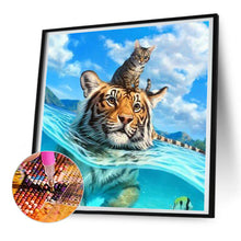 Load image into Gallery viewer, Swimming Tiger 30*30CM (canvas) Full Round Drill Diamond Painting
