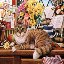 Load image into Gallery viewer, Cat On Table 40*30CM (canvas) Full Square Drill Diamond Painting
