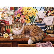 Load image into Gallery viewer, Cat On Table 40*30CM (canvas) Full Square Drill Diamond Painting
