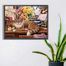 Load image into Gallery viewer, Cat On Table 40*30CM (canvas) Full Square Drill Diamond Painting
