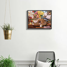 Load image into Gallery viewer, Cat On Table 40*30CM (canvas) Full Square Drill Diamond Painting
