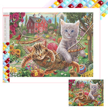 Load image into Gallery viewer, Hanging Chair Cat 40*30CM (canvas) Full Square Drill Diamond Painting
