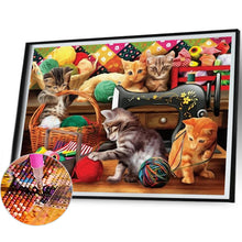 Load image into Gallery viewer, Fur Ball Cat 40*30CM (canvas) Full Square Drill Diamond Painting
