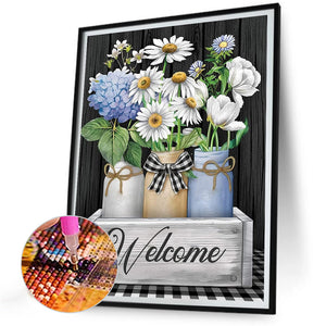 Vase 30*40CM (canvas) Full Square AB Drill Diamond Painting