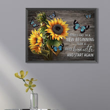 Load image into Gallery viewer, Sunflower Calligraphy And Painting 40*30CM (canvas) Full Square AB Drill Diamond Painting
