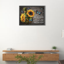 Load image into Gallery viewer, Sunflower Calligraphy And Painting 40*30CM (canvas) Full Square AB Drill Diamond Painting
