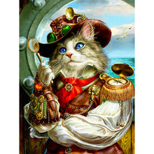 Load image into Gallery viewer, Pirate Navigator Cat 30*40CM (canvas) Full Round Drill Diamond Painting
