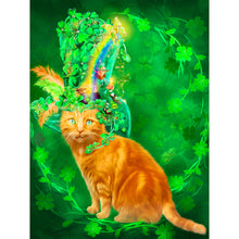 Load image into Gallery viewer, Clover Cat 30*40CM (canvas) Full Round Drill Diamond Painting
