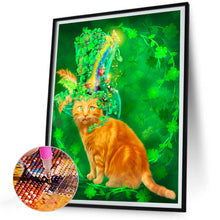 Load image into Gallery viewer, Clover Cat 30*40CM (canvas) Full Round Drill Diamond Painting
