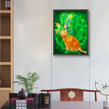 Load image into Gallery viewer, Clover Cat 30*40CM (canvas) Full Round Drill Diamond Painting
