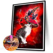 Load image into Gallery viewer, Halloween Witch Hat Cat 30*40CM (canvas) Full Round Drill Diamond Painting
