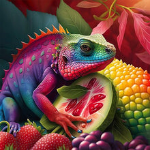 Load image into Gallery viewer, Rainbow Lizard 40*40CM (canvas) Full Round AB Drill Diamond Painting
