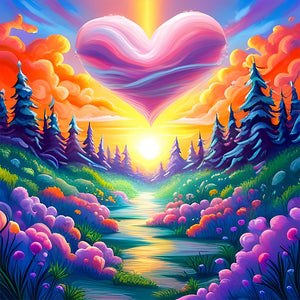 Dream Love Garden 40*40CM (canvas) Full Round AB Drill Diamond Painting