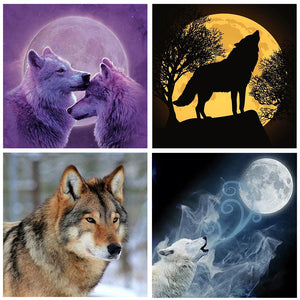 Wolf 30*30CM (canvas) Full Round Drill Diamond Painting