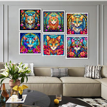 Load image into Gallery viewer, Glass Cat 30*30CM (canvas) Full Round Drill Diamond Painting
