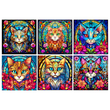 Load image into Gallery viewer, Glass Cat 30*30CM (canvas) Full Round Drill Diamond Painting
