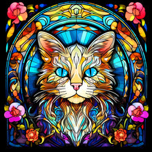 Load image into Gallery viewer, Glass Cat 30*30CM (canvas) Full Round Drill Diamond Painting
