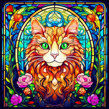 Load image into Gallery viewer, Glass Cat 30*30CM (canvas) Full Round Drill Diamond Painting
