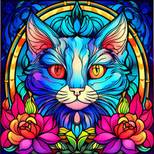 Load image into Gallery viewer, Glass Cat 30*30CM (canvas) Full Round Drill Diamond Painting
