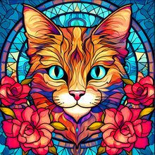 Load image into Gallery viewer, Glass Cat 30*30CM (canvas) Full Round Drill Diamond Painting
