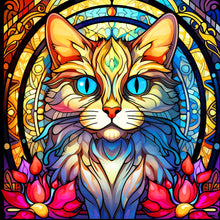 Load image into Gallery viewer, Glass Cat 30*30CM (canvas) Full Round Drill Diamond Painting
