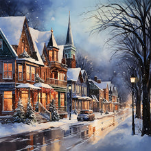 Load image into Gallery viewer, Winter Snow Street 40*40CM (canvas) Full Round Drill Diamond Painting
