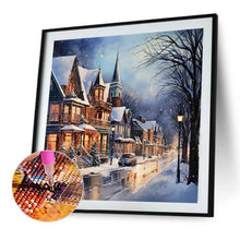 Load image into Gallery viewer, Winter Snow Street 40*40CM (canvas) Full Round Drill Diamond Painting
