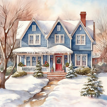 Load image into Gallery viewer, Winter Snow Street 40*40CM (canvas) Full Round Drill Diamond Painting
