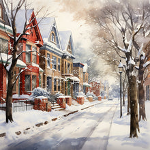 Load image into Gallery viewer, Winter Snow Street 40*40CM (canvas) Full Round Drill Diamond Painting
