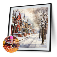 Load image into Gallery viewer, Winter Snow Street 40*40CM (canvas) Full Round Drill Diamond Painting
