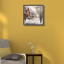 Load image into Gallery viewer, Winter Snow Street 40*40CM (canvas) Full Round Drill Diamond Painting
